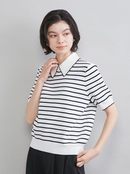 【WEB限定カラー】２ＷＡＹ衿取り外しポロニットプルオーバー