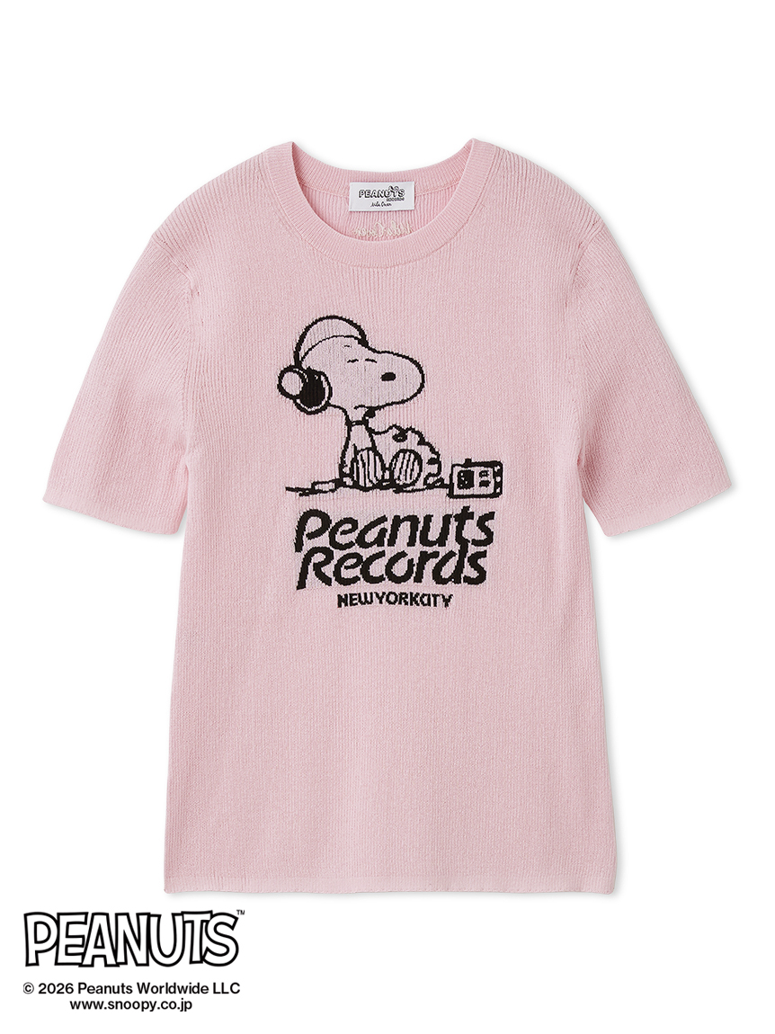 PEANUTS RECORDS】スヌーピージャガードリブニット(ニット)｜トップス