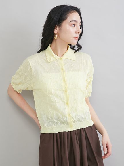 ワッシャーハーフスリーブポロニット(ニット)｜トップス｜Mila Owen