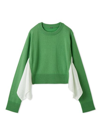 milaowen カシミヤニット カシミヤコットンストライプドッキングニット(ニット)｜トップス｜Mila
