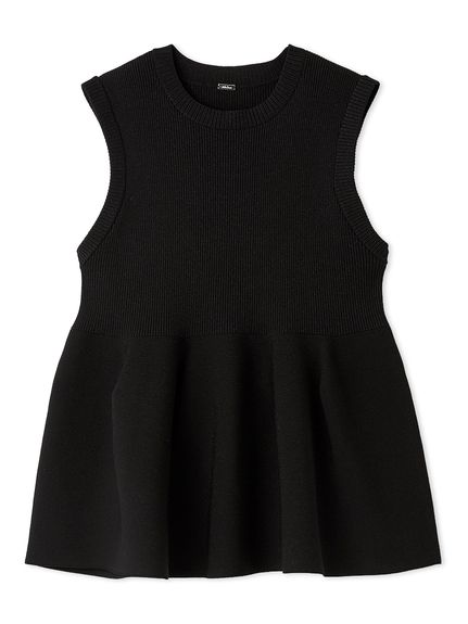 セットアップ対応】フォルムアンサンブルペプラムノースリニット