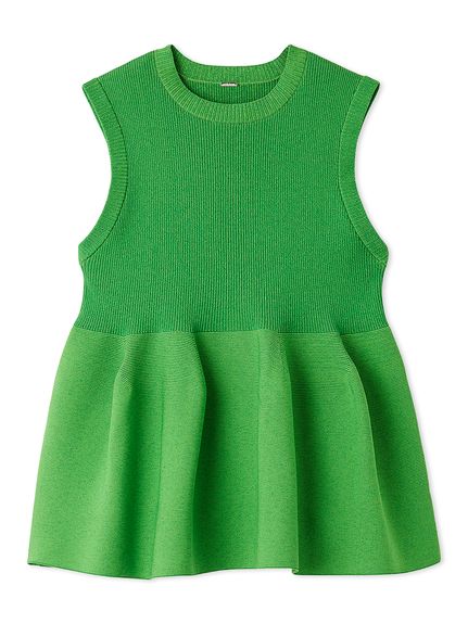 セットアップ対応】フォルムアンサンブルペプラムノースリニット