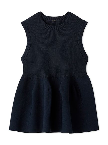 セットアップ対応】フォルムアンサンブルペプラムノースリニット