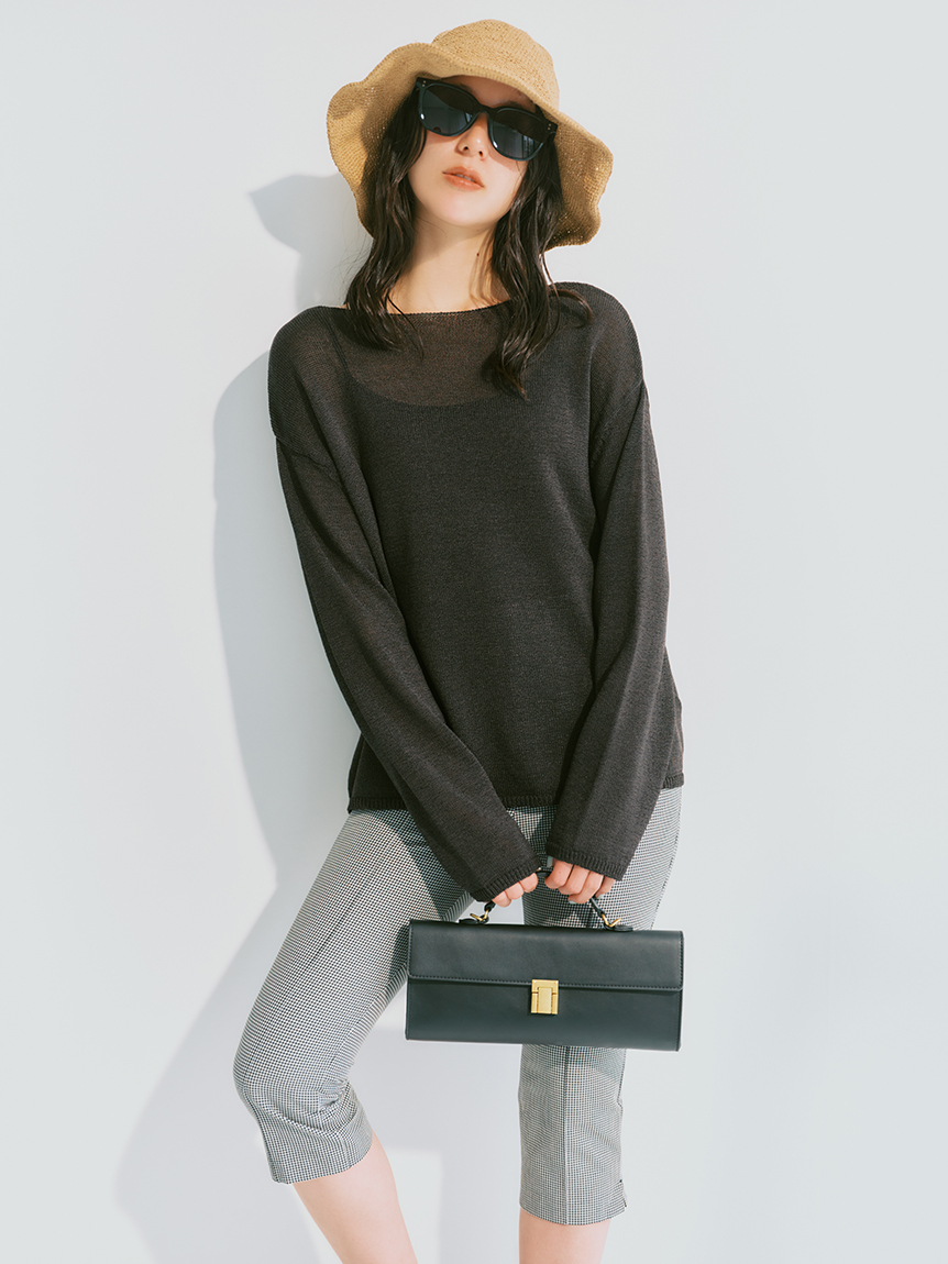 2020SS theory luxeセオリー Patリネン混メッシュ編みニット WEB限定カラー】前後2WAYリネン混メッシュニット(ニット)｜トップス