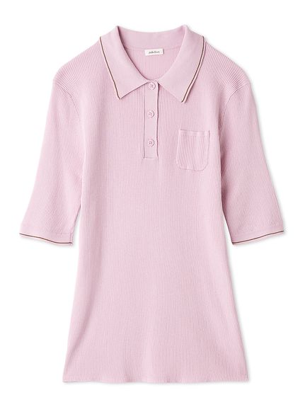 WEB限定カラー】シアーリブポロニット(ポロシャツ)｜トップス｜Mila