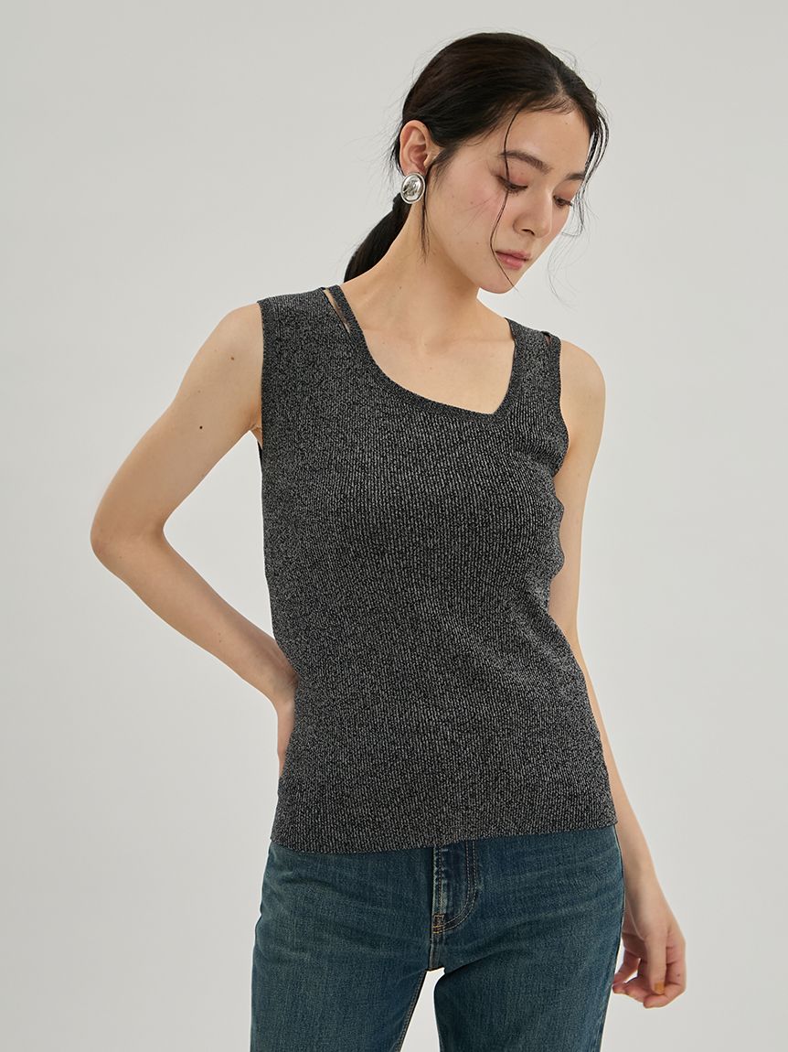 シルクブレンドニットタンクトップ(タンクトップ)｜トップス｜Mila