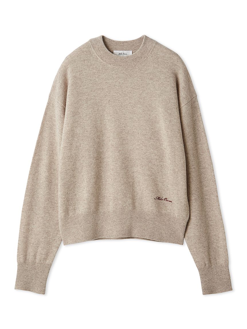wool100％クルーネックベーシックニットトップス(ニット・セーター
