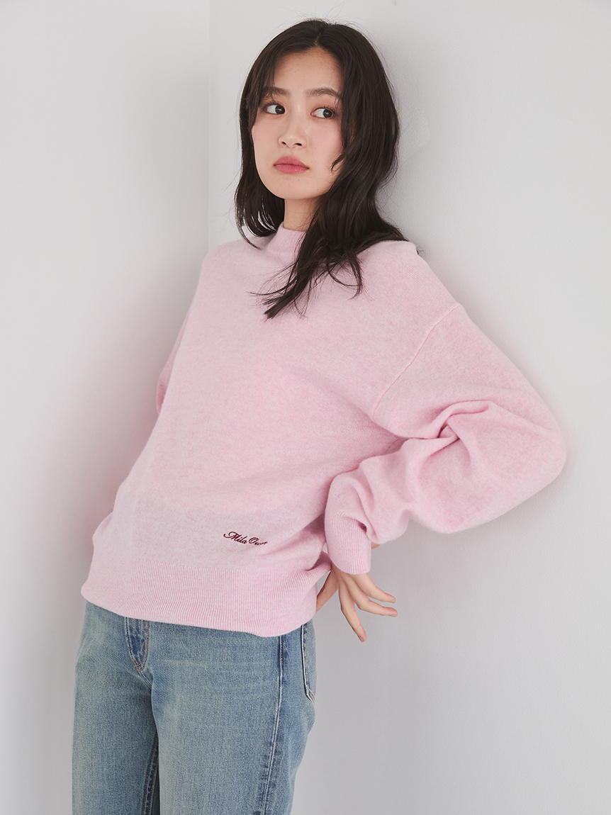 wool100％クルーネックベーシックニットトップス(ニット・セーター