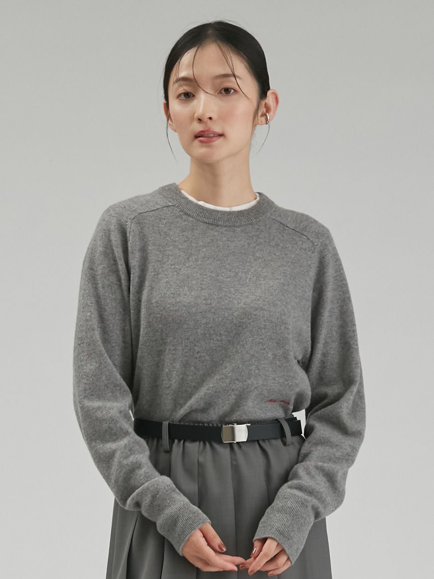 Wool100％クルーネックショート丈ニット(ニット・セーター)｜トップス