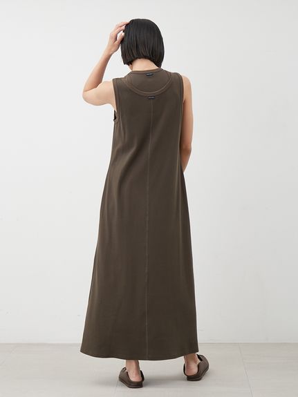 新品☆高品質☆ミンクカシミヤ100とろける柔らか着心地最高シンプルワンピース セットアイテム】タンクレイヤードマキシカットソーワンピース