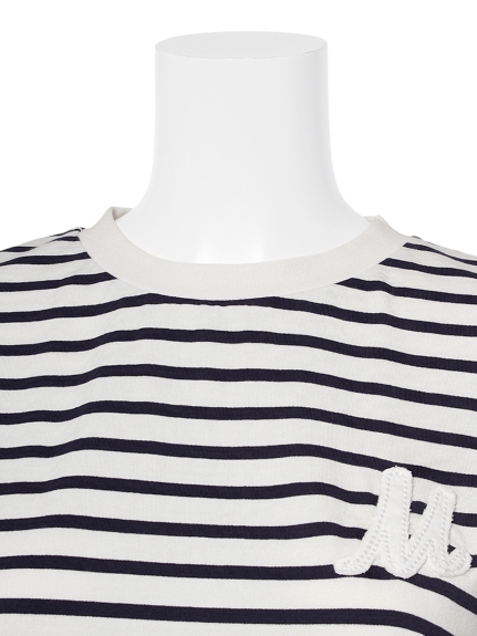 ショート丈アップリケ【手洗い可能】(Tシャツ)|トップス|Mila ショート丈アップリケ【手洗い可能】(Tシャツ)|トップス|Mila