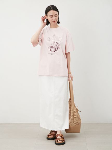 フルーツモチーフグラフィックTシャツ(カットソー)｜トップス
