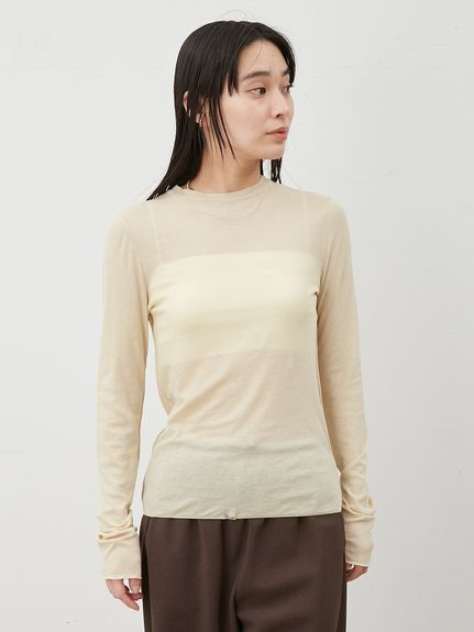 憧れ コットン100％クルーネックシアーロンT(カットソー)｜トップス 服＆ファッション小物