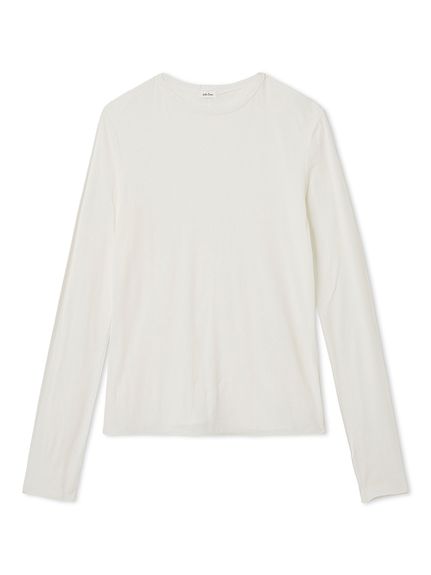コットン100％クルーネックシアーロンT(カットソー)｜トップス