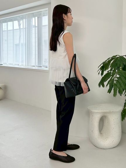 Tシャツライク布帛きれいめトップス(カットソー)｜トップス