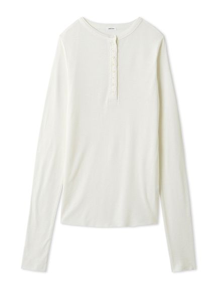tシャツ ウール混ヘンリーネックニットプルオーバー レディース ヘンリーネック ニット レイヤード トップス レディース