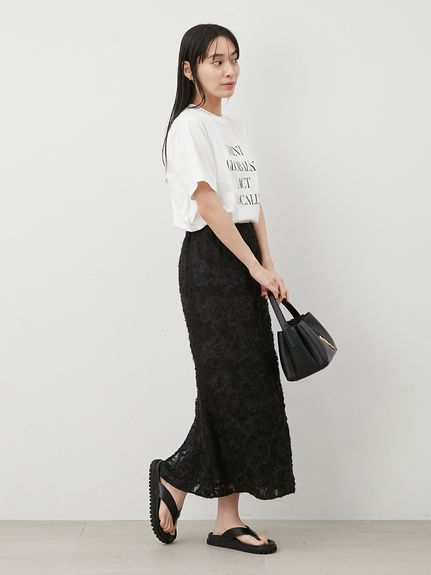 新しい タイポグラフィTシャツ(カットソー)｜トップス｜Mila Owen（ミラ Tシャツ(半袖/袖なし)