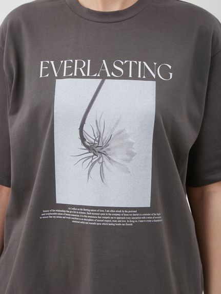 フラワーモチーフフォトプリントTシャツ(Tシャツ)｜トップス