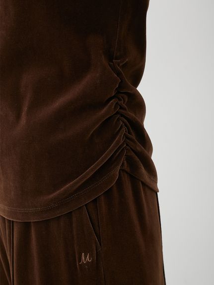 セットアップ対応】ベロアSET UP2wayボートネックプルオーバー