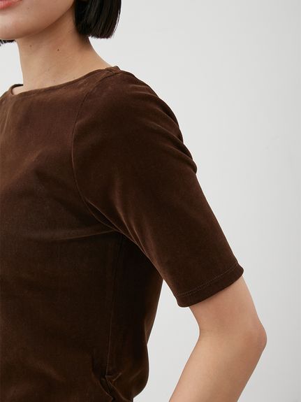 tシャツ 「セットアップ対応」ベロアSET UP2wayボートネックプルオーバー レディース セットアップ対応】ベロアSET UP2wayボートネックプルオーバー