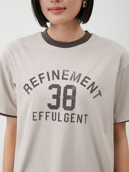 オーバーサイズプリントリンガーTシャツ(Tシャツ)｜トップス｜Mila