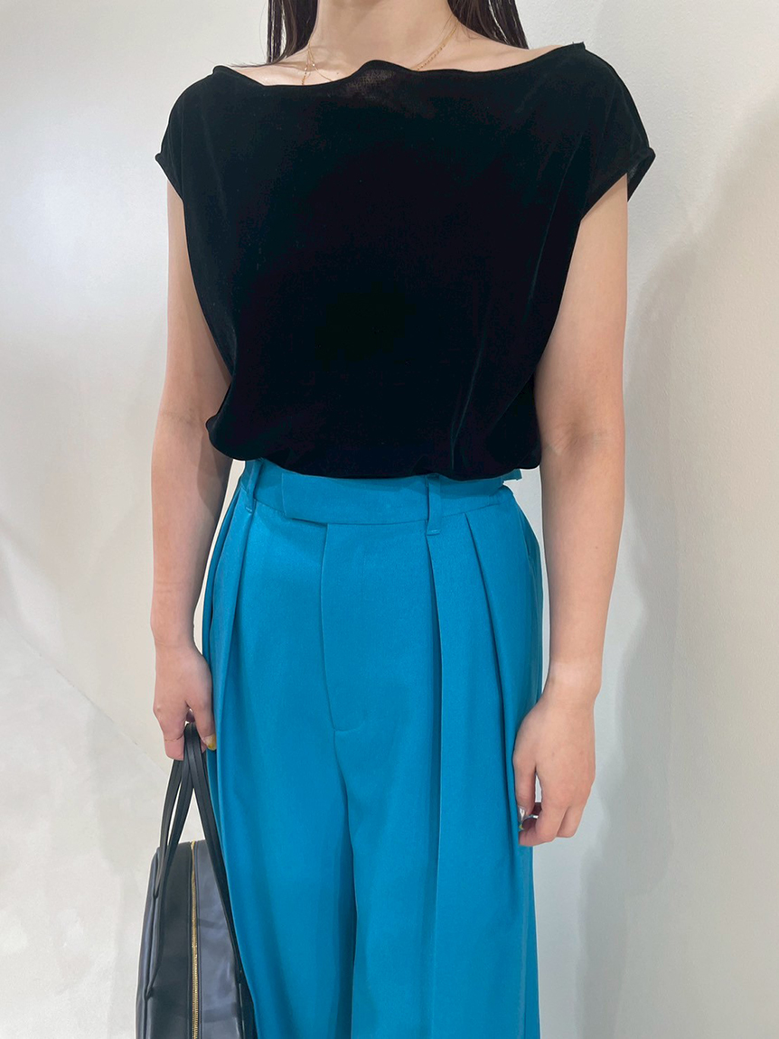 ボートネックフロッキーベロアプルオーバー(プルオーバー)｜トップス