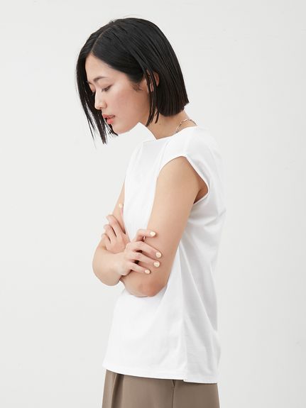 ボートネックシルケットカットプルオーバー(Tシャツ)｜トップス｜Mila