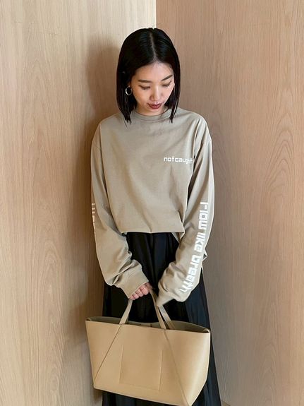 スリーブプリントグラフィックロンT(Tシャツ)｜トップス｜Mila Owen