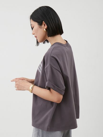短丈ワイドグラフィックTシャツ(Tシャツ)｜トップス｜Mila Owen
