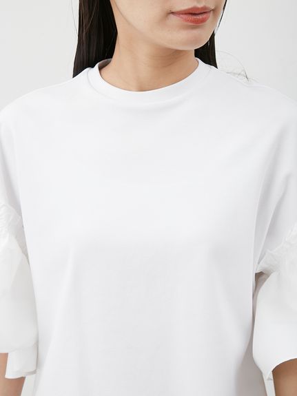 スリーブデザインカットドッキングトップス(カットソー)｜トップス