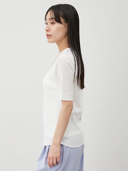 tシャツ イージーケアレイヤード半袖カットトップス レディース イージーケアレイヤード半袖カットトップス(カットソー