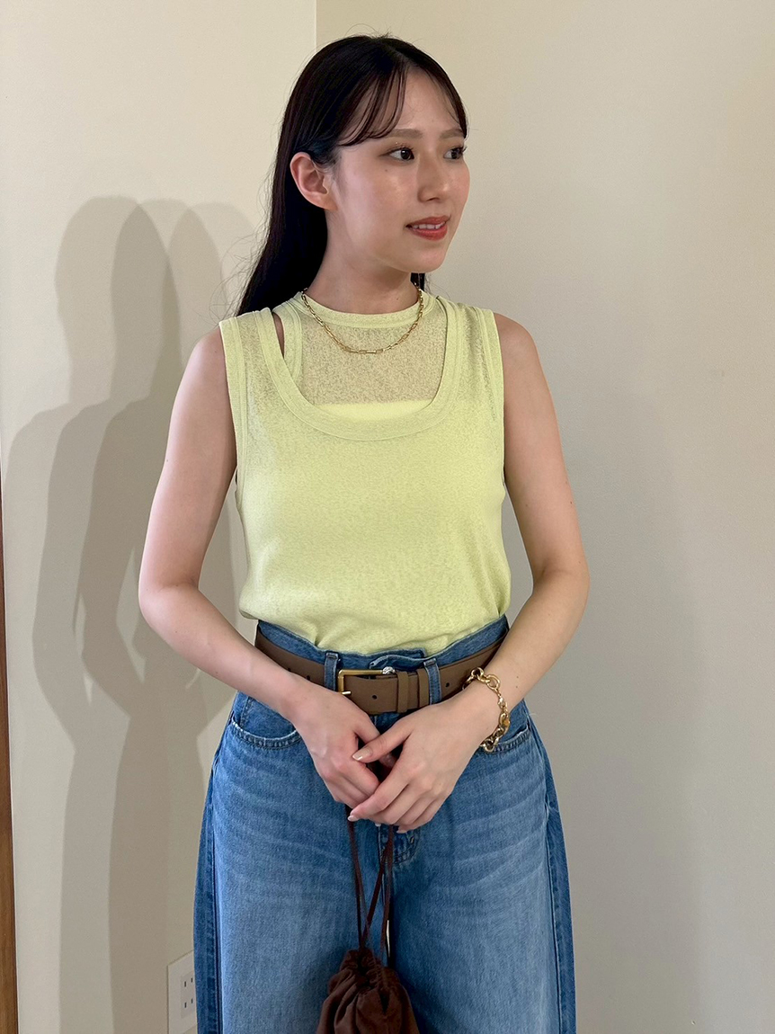 イージーケアタンクレイヤードカットトップス(タンクトップ)｜トップス