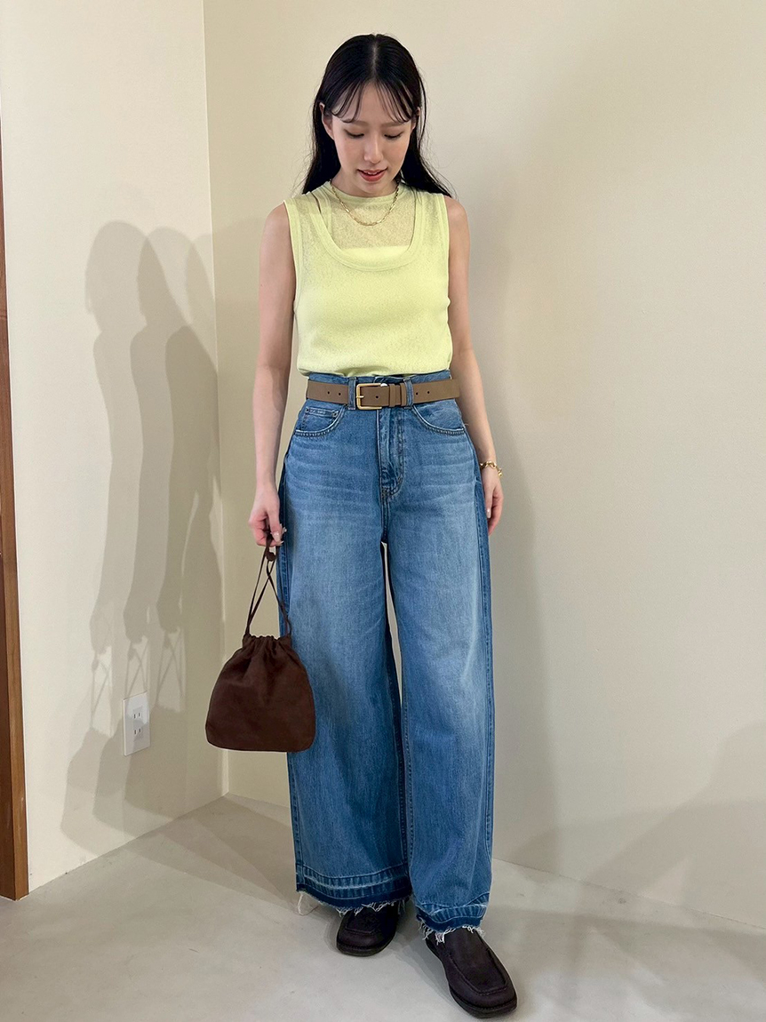 【完売】【ウォッシャブル】クロシェカットレイヤードタンク Mila Owen｜【ウォッシャブル】クロシェカットレイヤードタンク