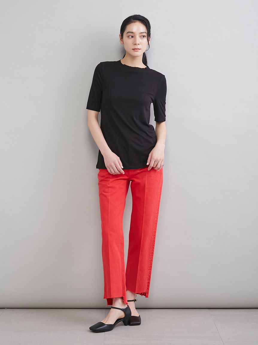 ウールテンセルハーフスリーブシアーT(Tシャツ)｜トップス｜Mila Owen