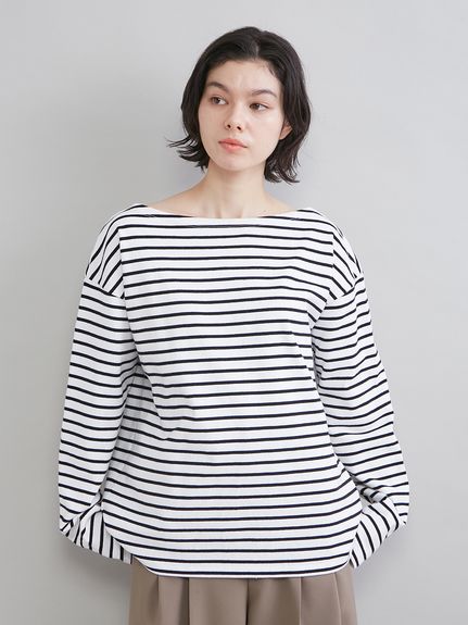 MILAOWEN ミラオーエン ボートネックボーダーＴシャツ ピンク Mila Owen - MILAOWEN ミラオーエン ボートネックボーダーTシャツ
