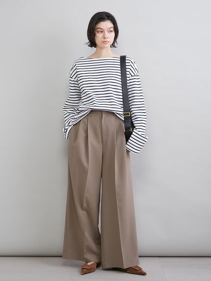 MILAOWEN ミラオーエン ボートネックボーダーＴシャツ ピンク Mila Owen - MILAOWEN ミラオーエン ボートネックボーダーTシャツ