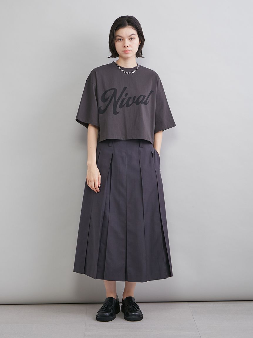 ショート丈ワイドグラフィックTシャツ(Tシャツ)｜トップス｜Mila Owen