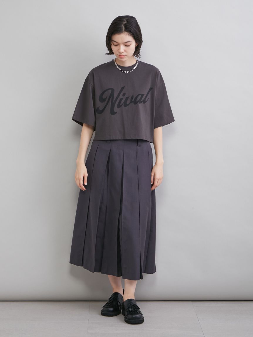 ショート丈ワイドグラフィックTシャツ(Tシャツ)｜トップス｜Mila Owen