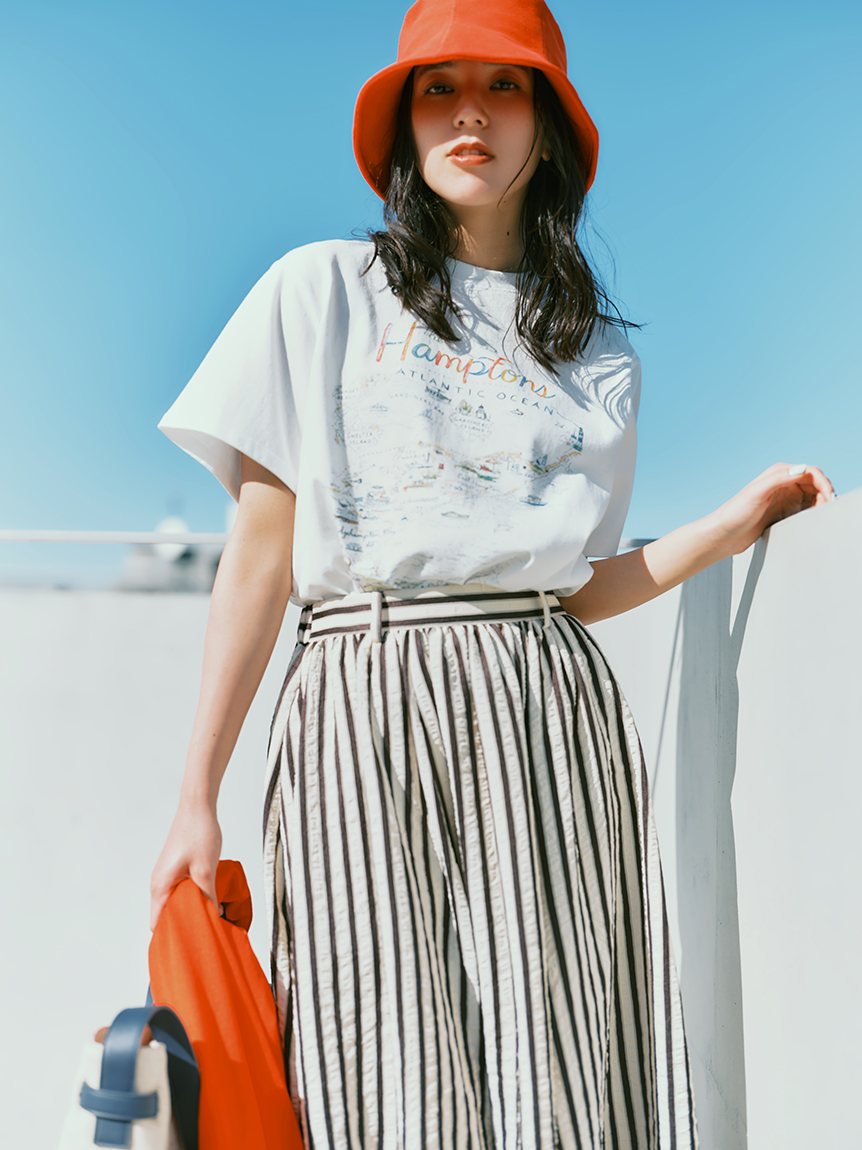 MapPatternグラフィックTシャツ(Tシャツ)｜トップス｜Mila Owen（ミラ
