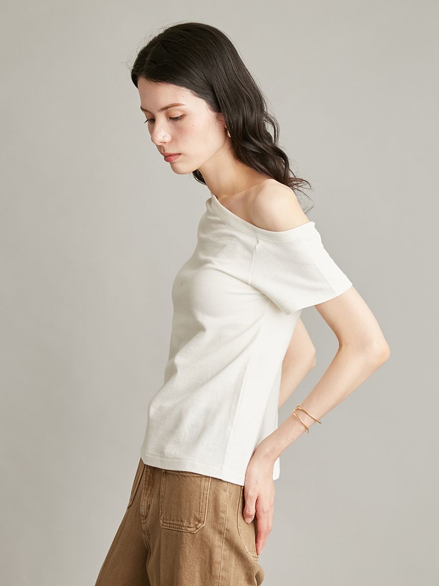 アシンメトリーネックTシャツ(Tシャツ)｜トップス｜Mila Owen（ミラ