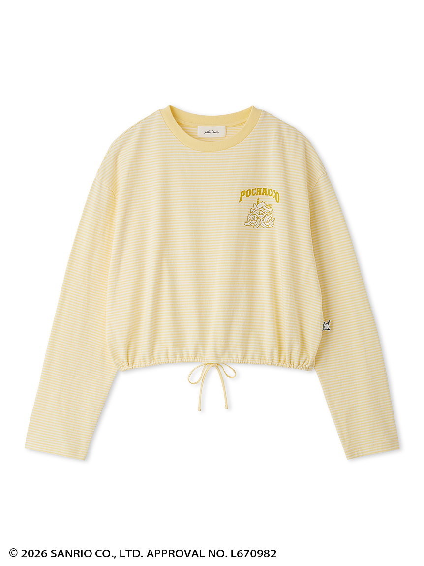 ポチャッコ】裾ドロストボーダーロングTシャツ(Tシャツ・カットソー