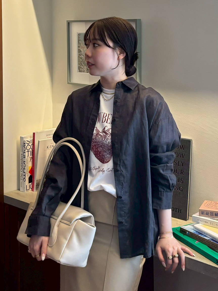 フレンチリネンオーバーサイズシャツ(シャツ)｜トップス｜Mila
