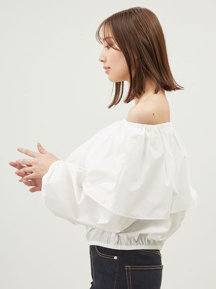 付け襟つき4WAYオフショルブラウス【ウォッシャブル】(シャツ