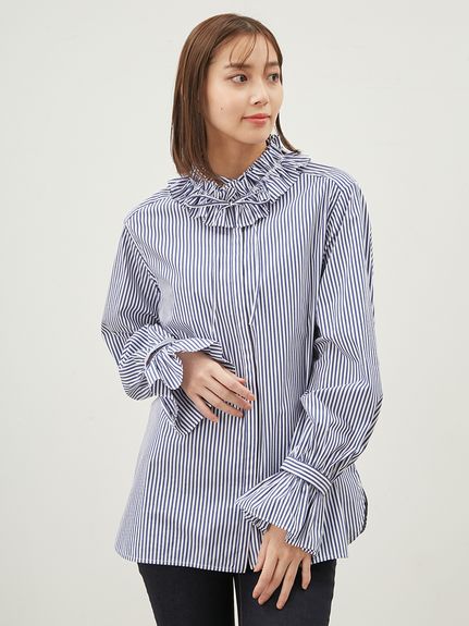 デタッチャブルラッフルブラウス【手洗い可能】(シャツ)｜トップス 