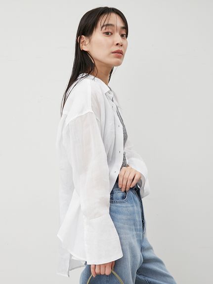 Mila Owen ラミー100％袖スリットシャツ Mila Owen｜ラミー100%袖スリットシャツ | Rakuten Fashion(楽天