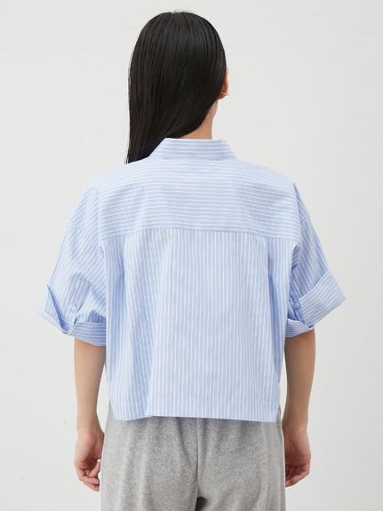 美品 2023AW ポリウールツイル ハーフスリーブ半袖シャツ
