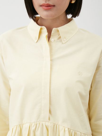 釦ダウン裾バルーンペプラムシャツ(シャツ)｜トップス｜Mila Owen