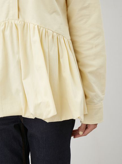 釦ダウン裾バルーンペプラムシャツ(シャツ)｜トップス｜Mila Owen  