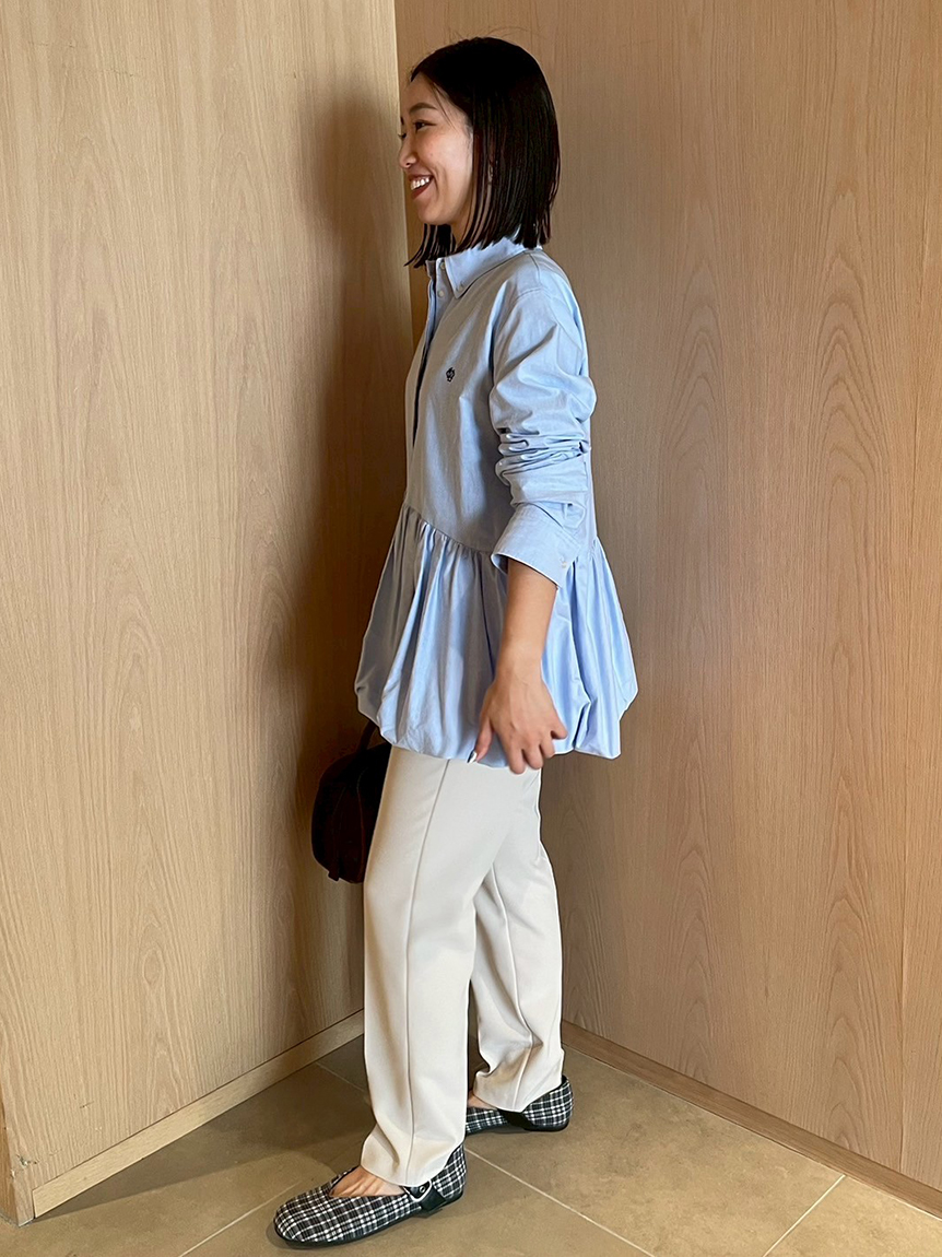 釦ダウン裾バルーンペプラムシャツ(シャツ)｜トップス｜Mila Owen  