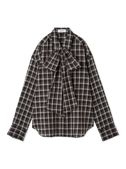 2wayシャツ衿シアーボウタイブラウス(ブラウス)｜トップス｜Mila Owen